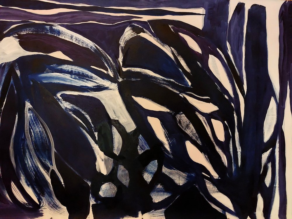 Fluid Navy Abstraction by Monika Riethmueller