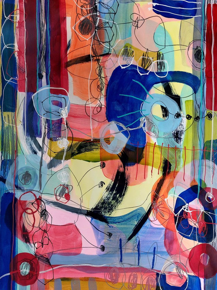 Vibrant Abstract Composition by Monika Riethmueller