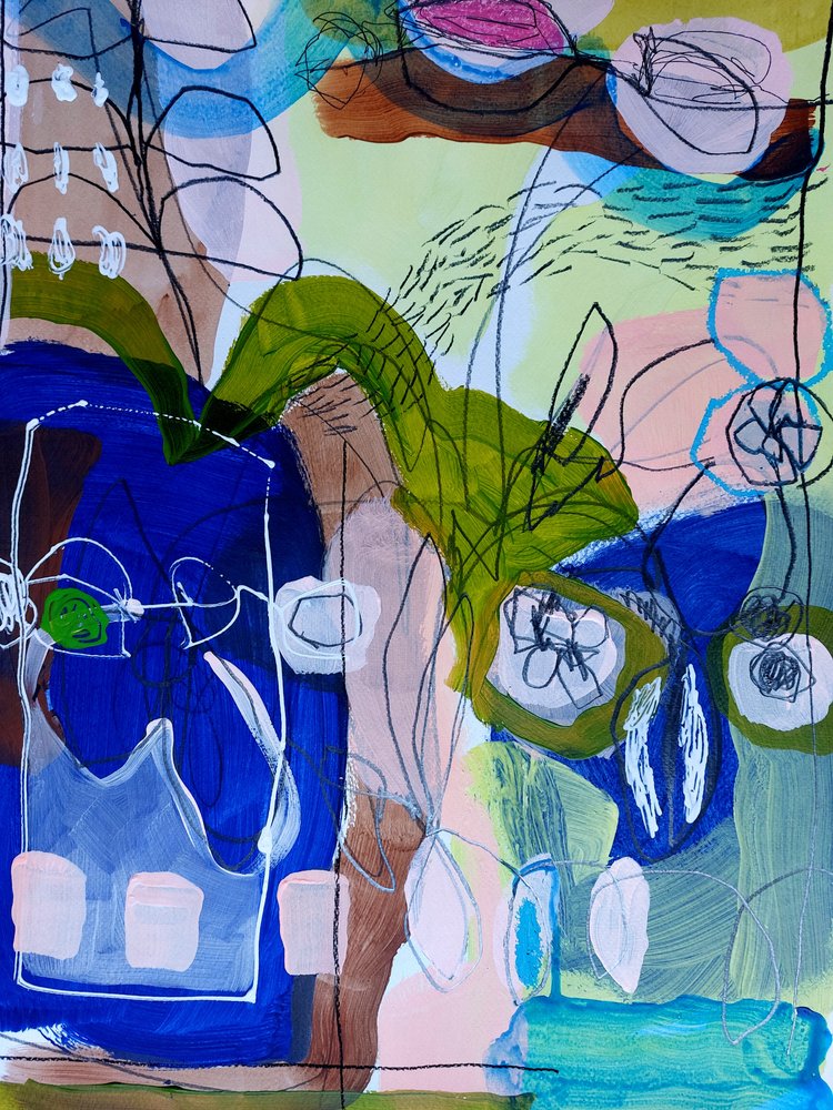Vibrant Abstract Garden by Monika Riethmueller
