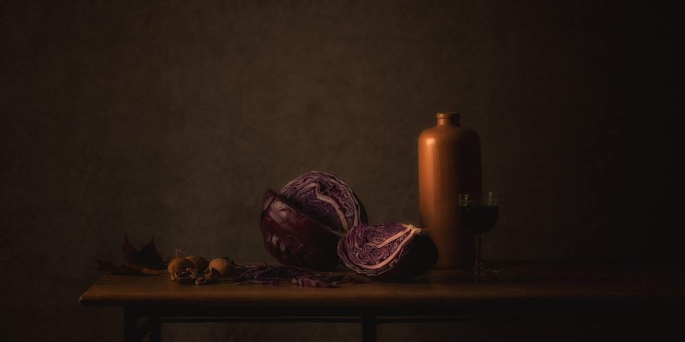 Red Cabbage Still Life by Monique van Velzen