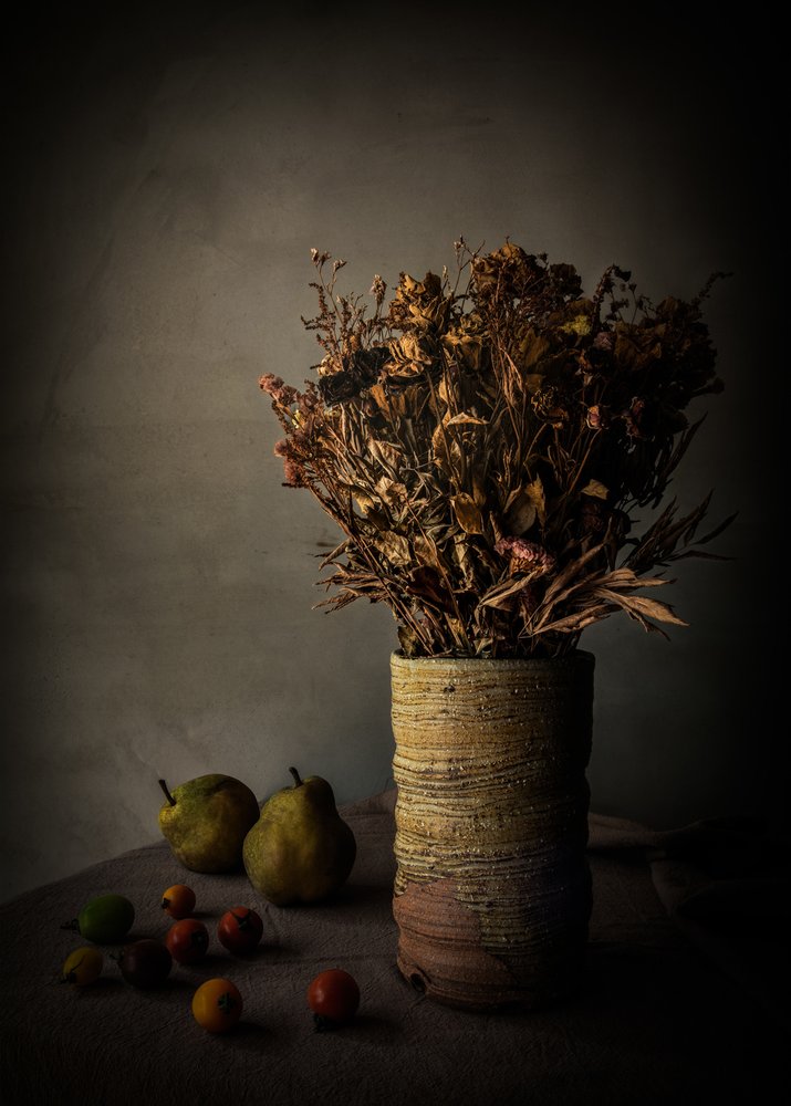Moody Still Life Flowers by NOB NOZA