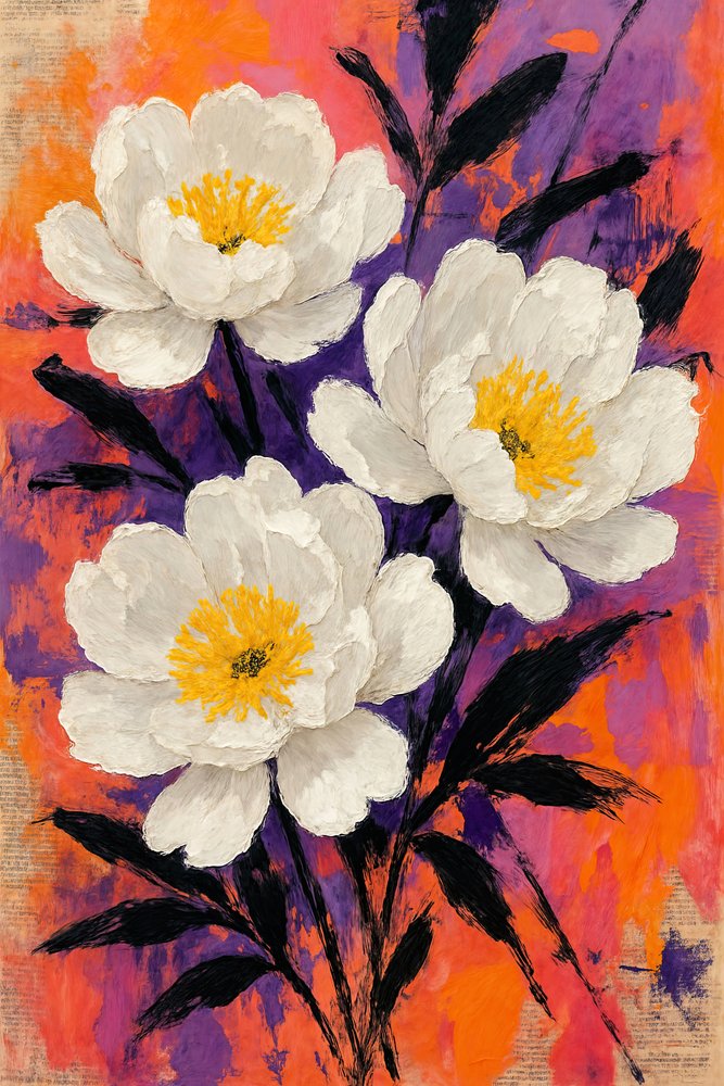 Abstract Peony Blooms by Natalie Bruns