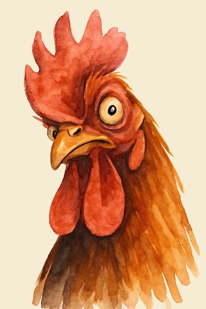 Anxious Rooster by Natalie Bruns