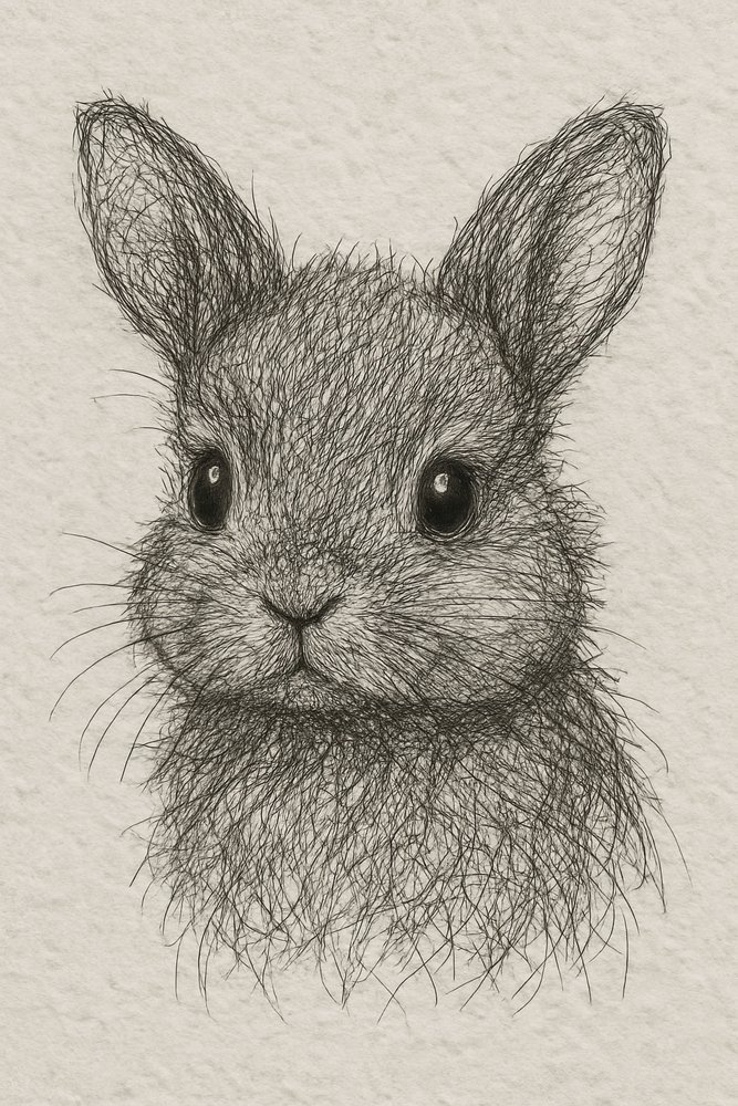 Cute Little Bunny Drawing by Natalie Bruns