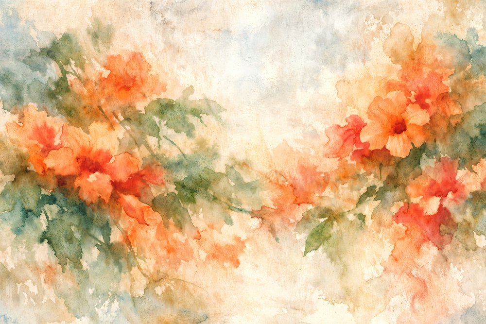 Ethereal Orange Flowers by Natalie Bruns