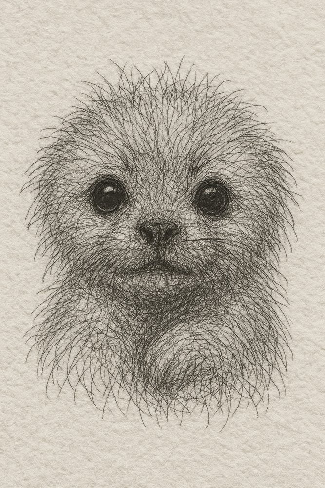 Fluffy Puppy Portrait by Natalie Bruns