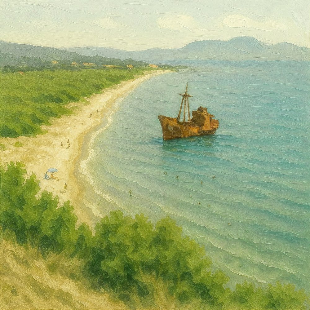 Idyllic Shipwreck Beach by Natalie Bruns