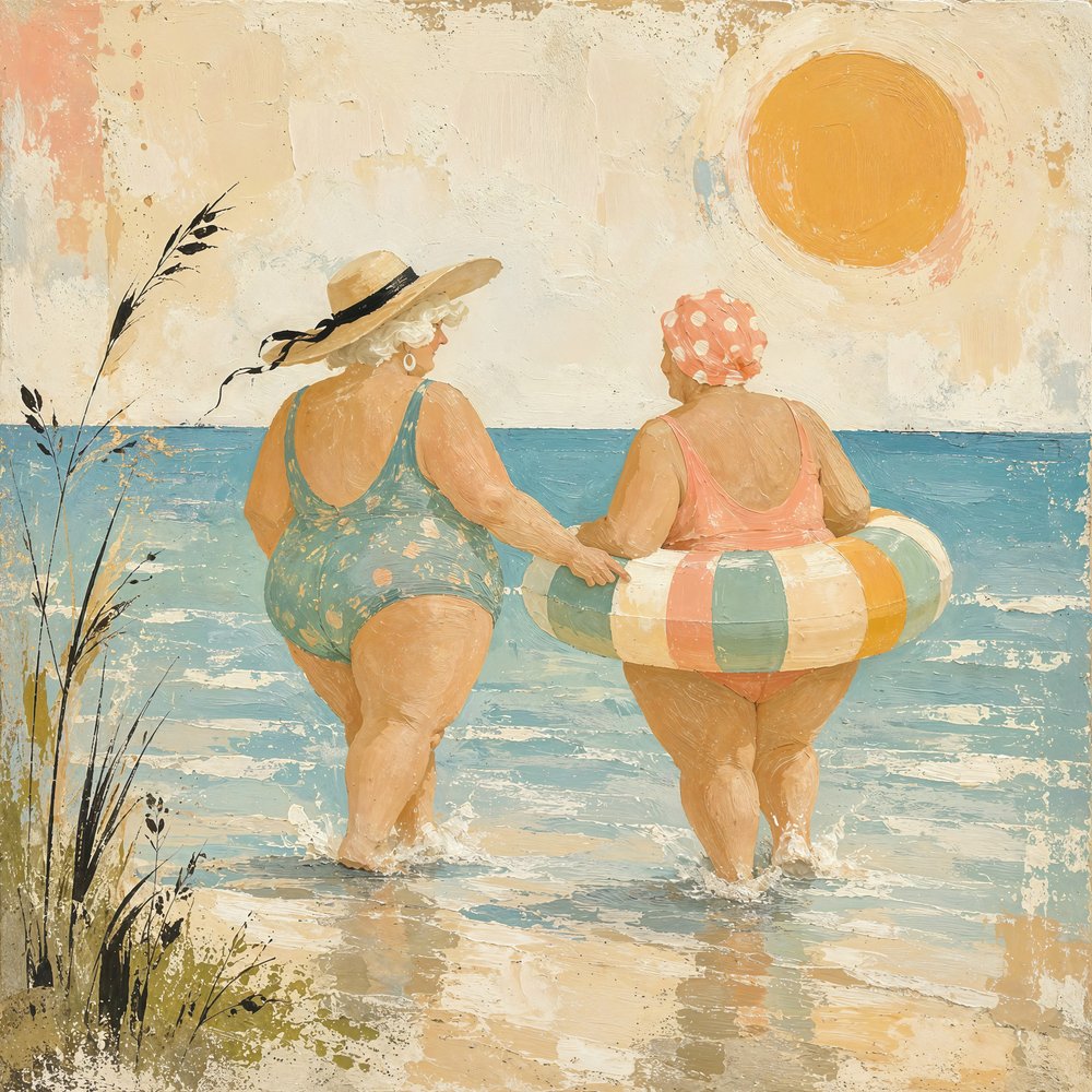 Joyful Beach Stroll by Natalie Bruns