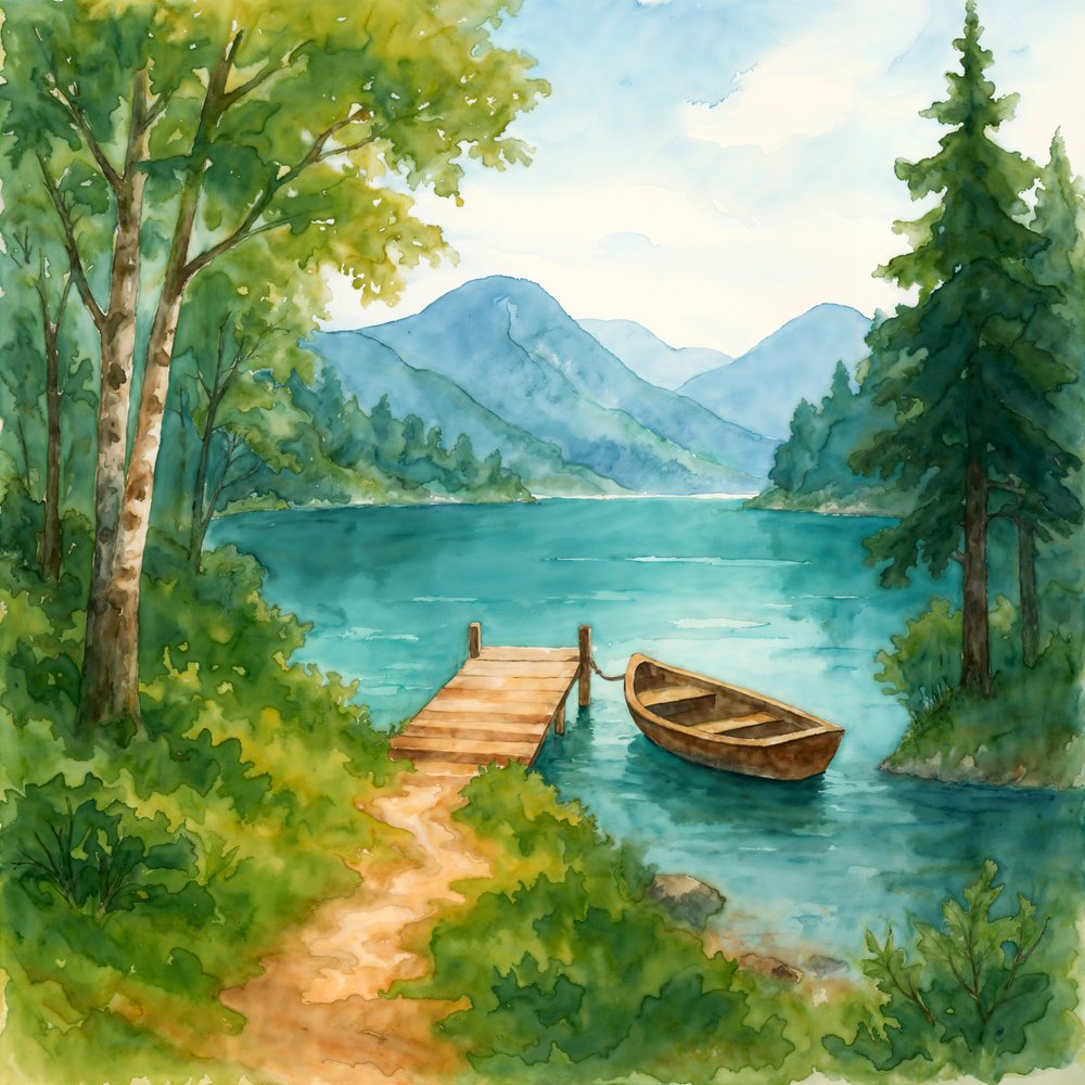 Peaceful Mountain Lake by Natalie Bruns