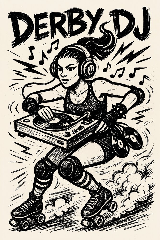 Roller Derby DJ by Natalie Bruns