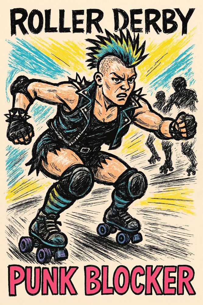 Roller Derby Punk Blocker by Natalie Bruns