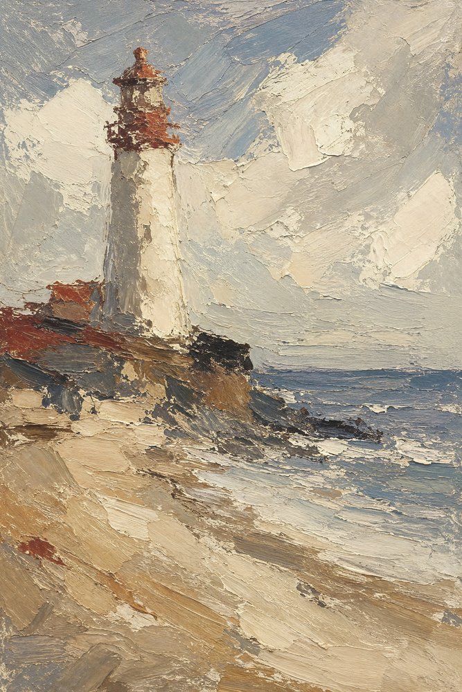 Rugged Coastal Lighthouse by Natalie Bruns