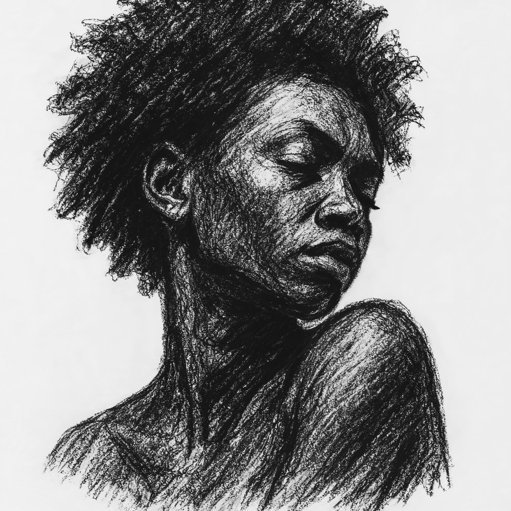 Serene Black Woman by Natalie Bruns