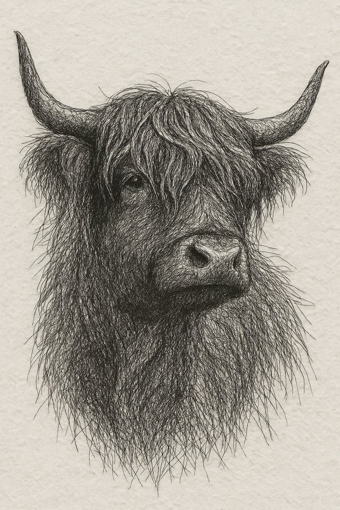 Shaggy Highland Bull by Natalie Bruns
