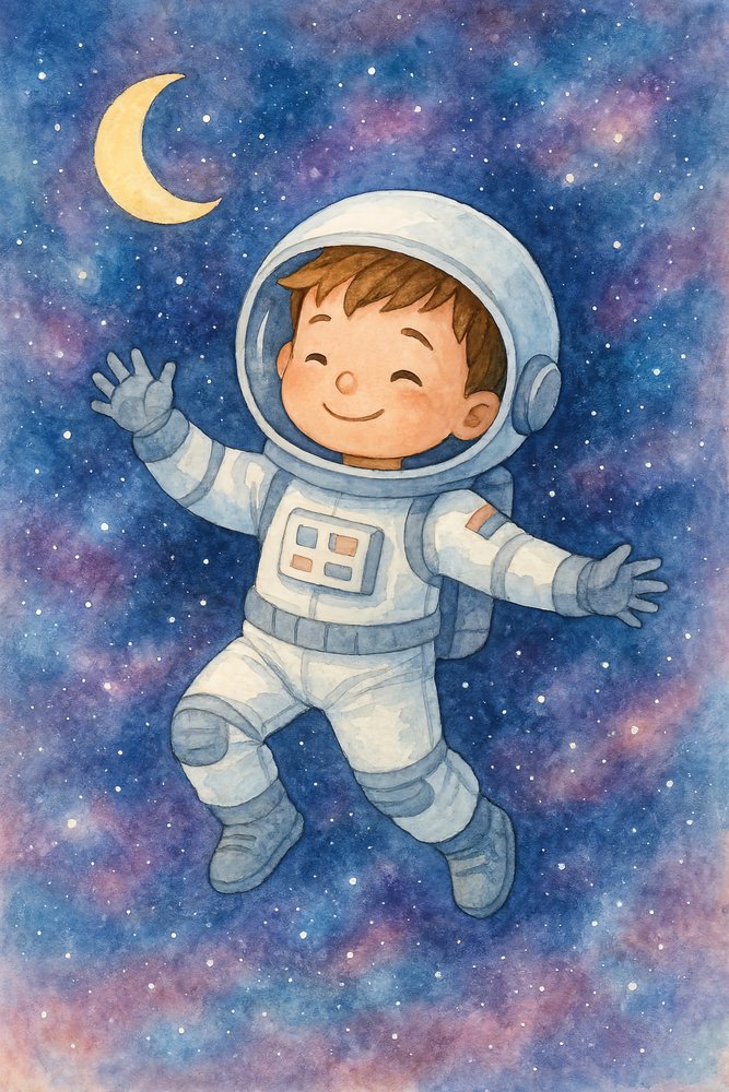 Smiling Astronaut Boy by Natalie Bruns