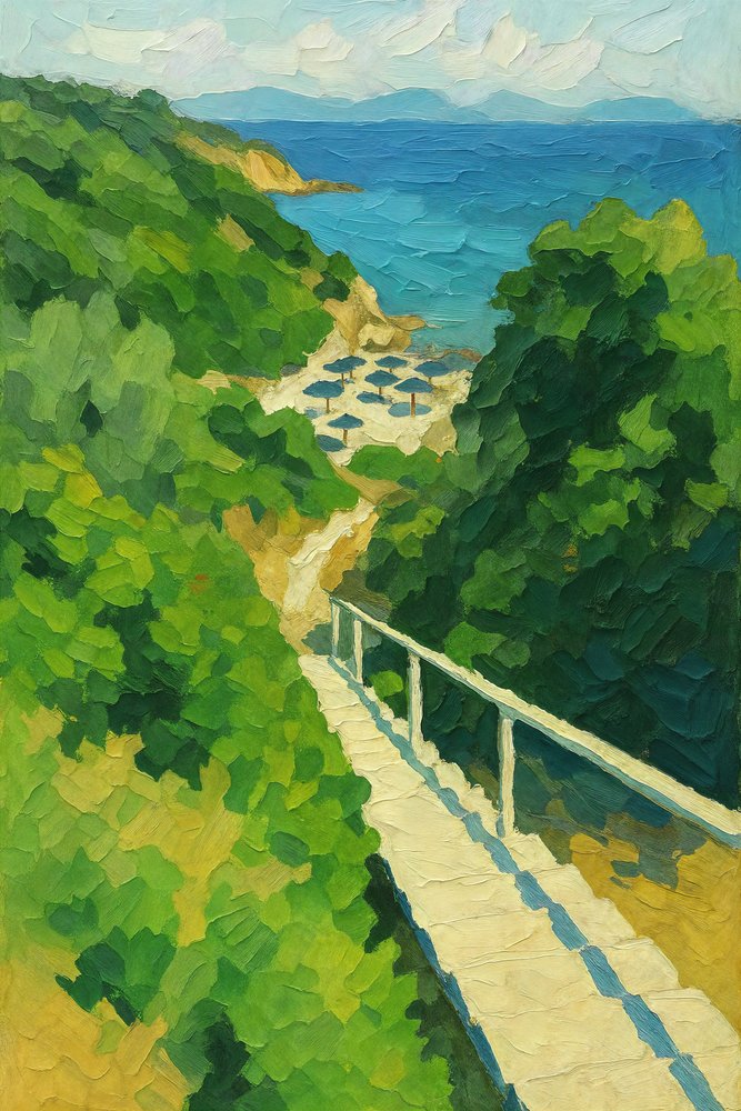 Sunny Beach Steps by Natalie Bruns