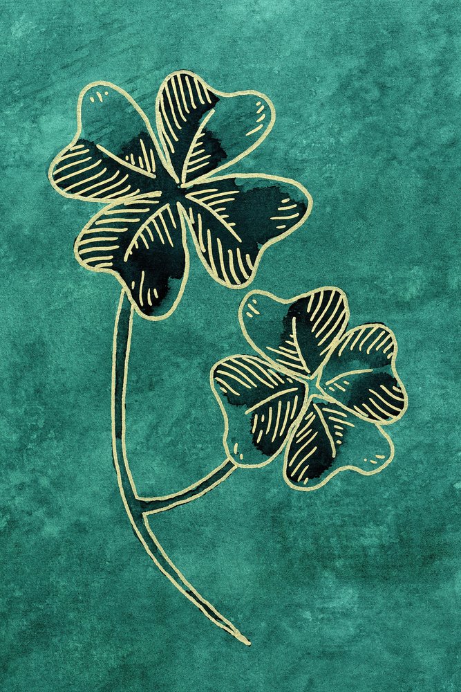 Teal Lucky Clovers by Natalie Bruns