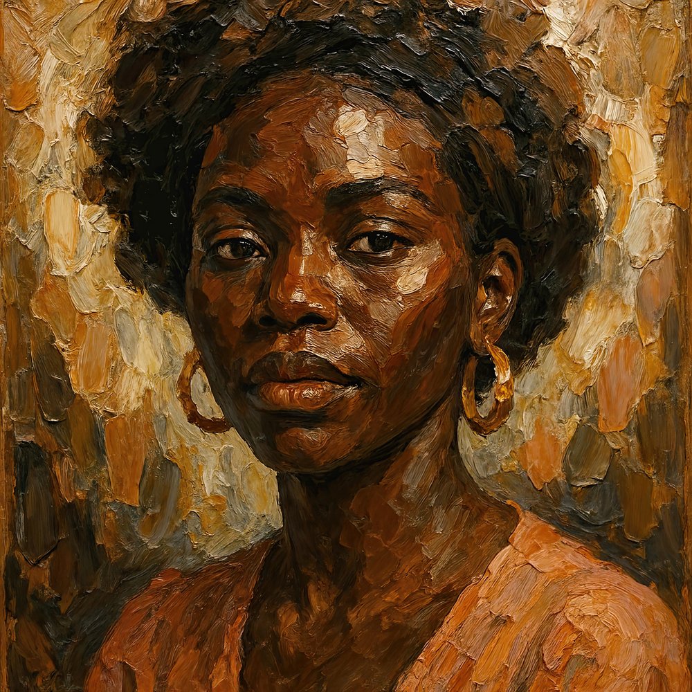 Textured African Portrait by Natalie Bruns