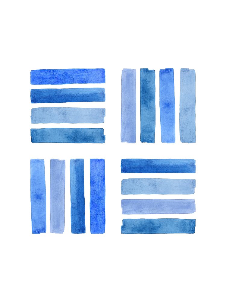 Varying Blue Abstract Blocks by Natalie Bruns