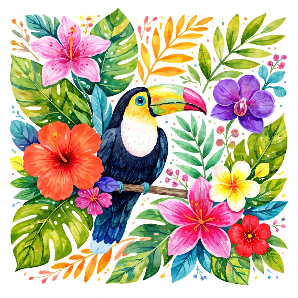 Vibrant Jungle Toucan by Natalie Bruns