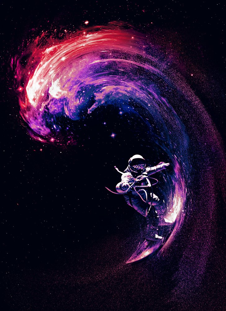 Astronaut Cosmic Surf by Nicebleed