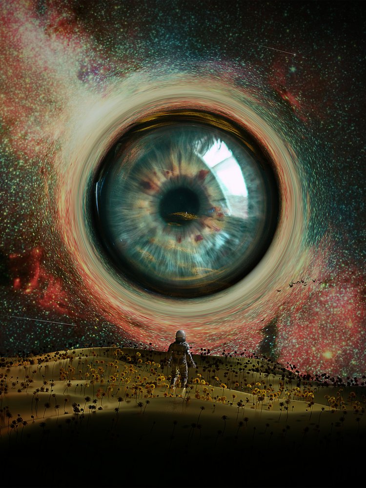 Astronaut Meets Cosmic Eye by Nicebleed