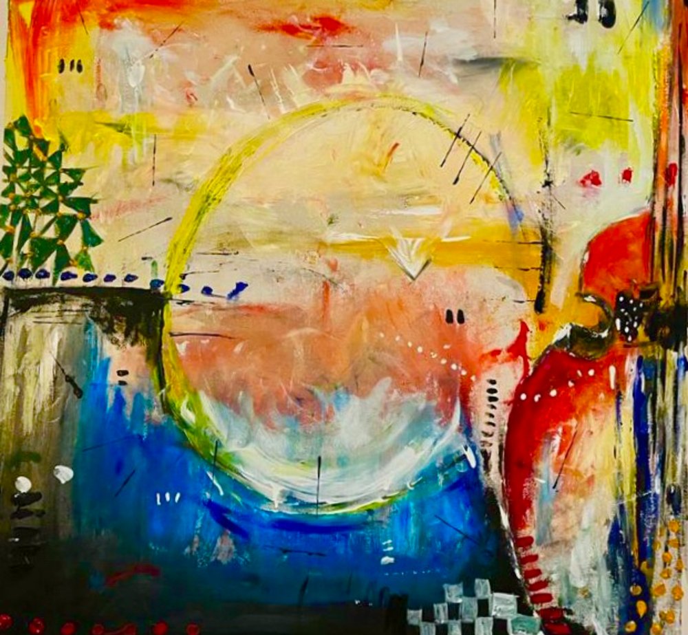 Vibrant Abstract Circle by Nico Phooko