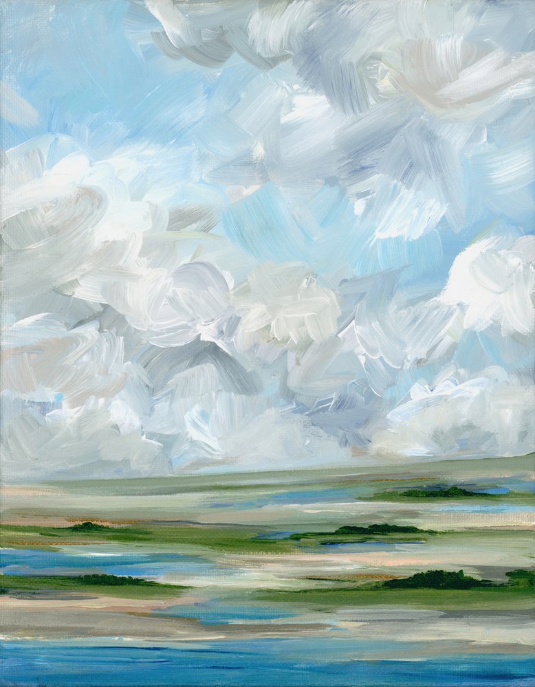 Cloudy Marsh Serenity by Nicole Walsh