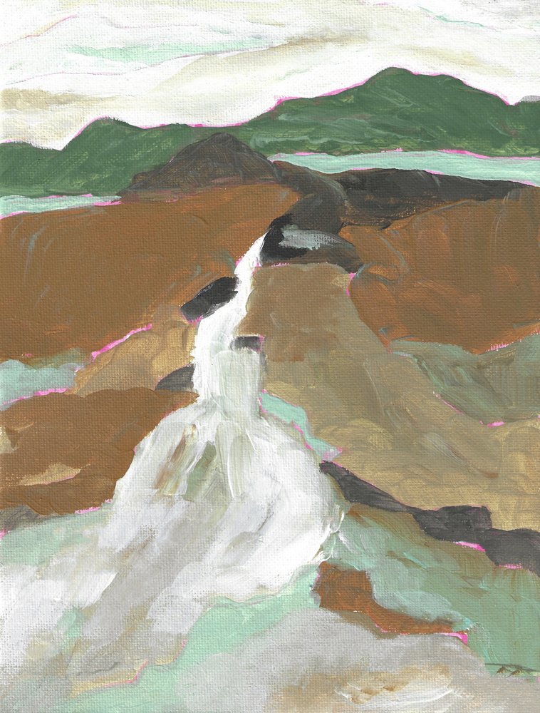 Abstract Mountain Waterfall by Nikita Jariwala