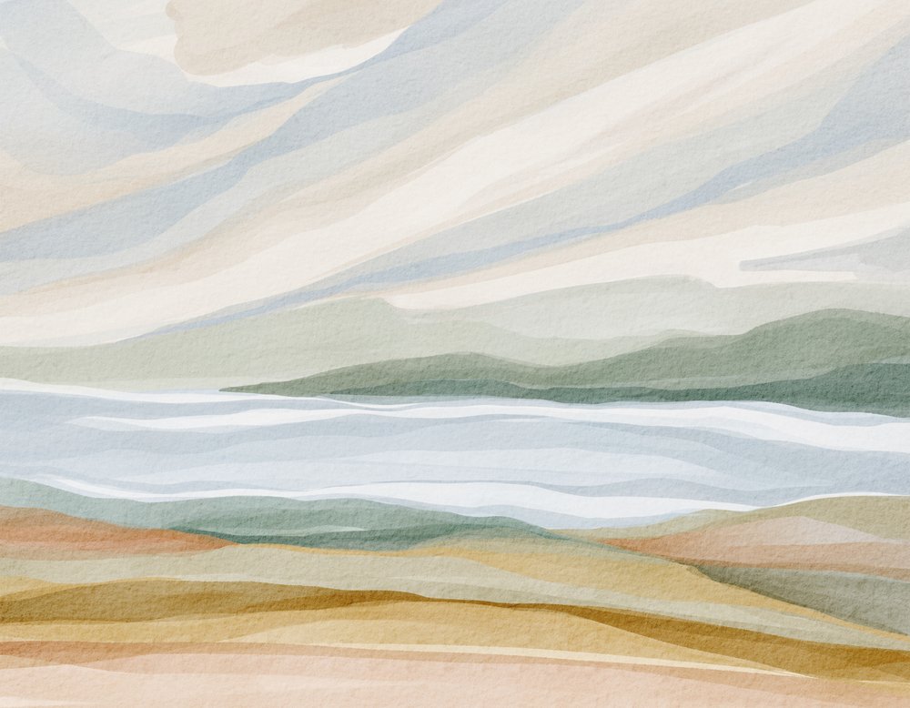 Calm Watercolor Landscape by Nikita Jariwala