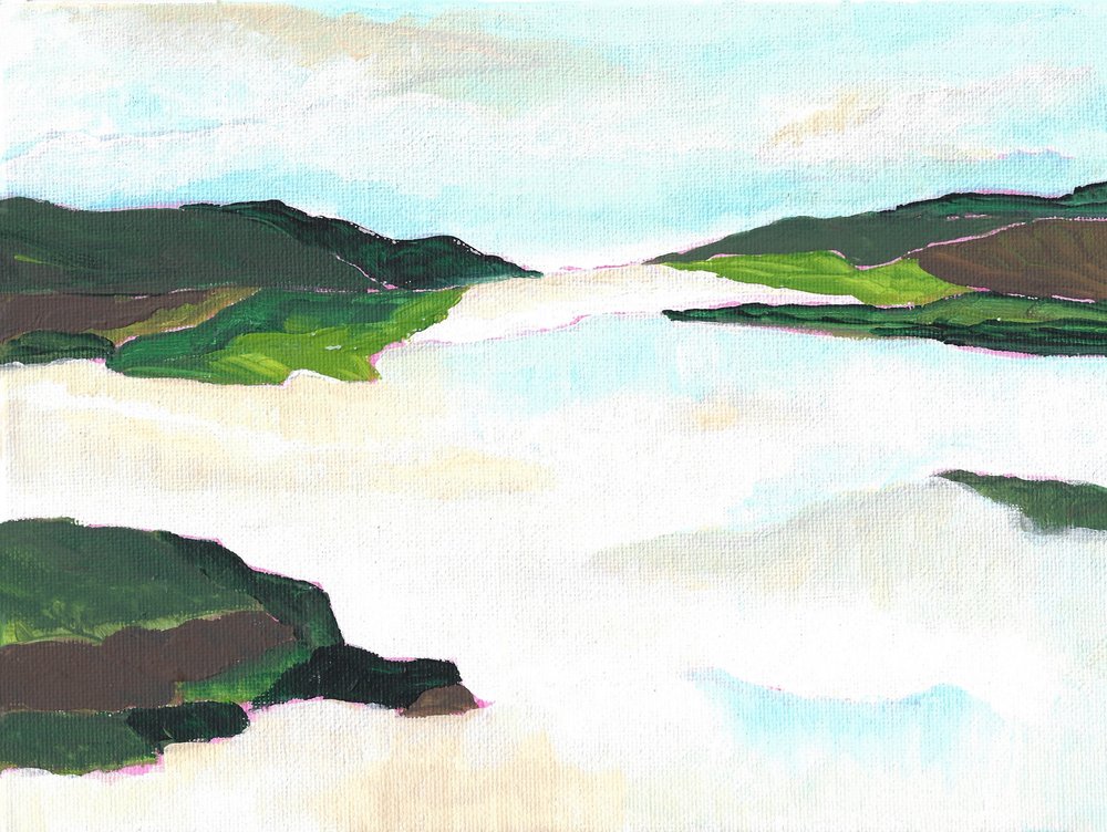 Misty Lake Landscape by Nikita Jariwala
