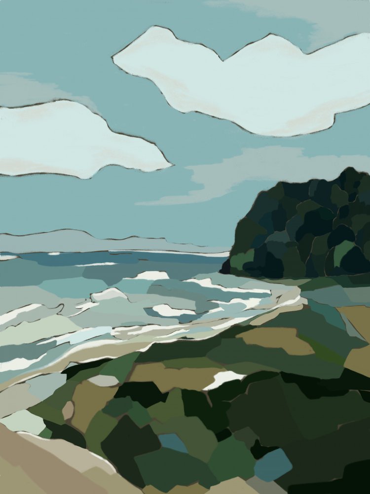 Stylized Coastal View by Nikita Jariwala