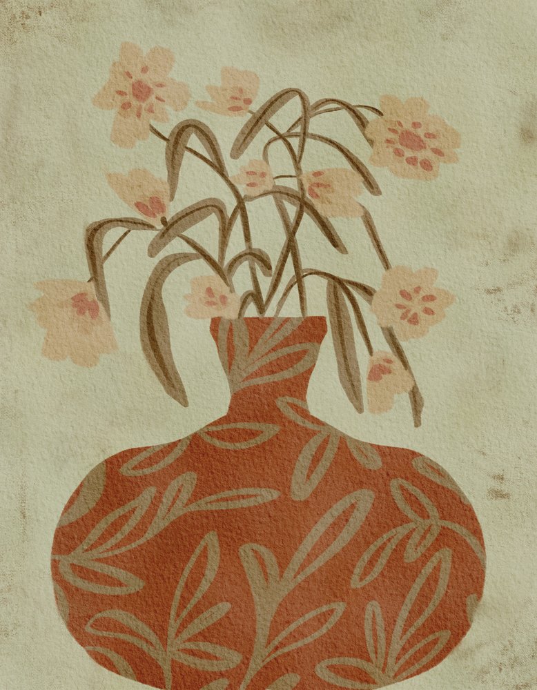 Terracotta Vase Blossoms by Nikita Jariwala
