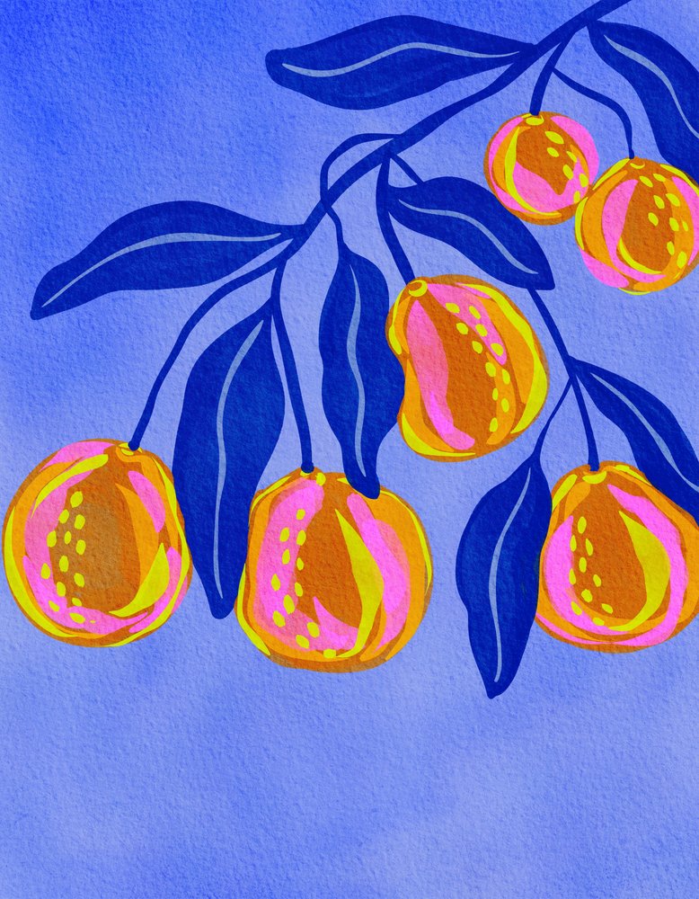 Vibrant Citrus Branch by Nikita Jariwala