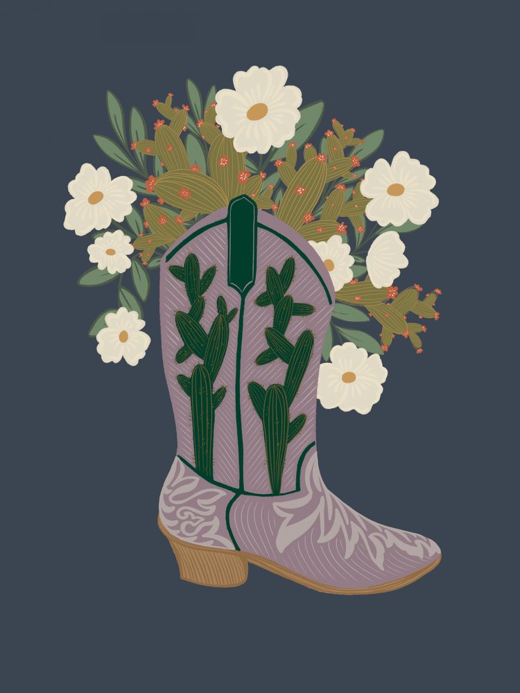 Western Floral Boot by Nikita Jariwala