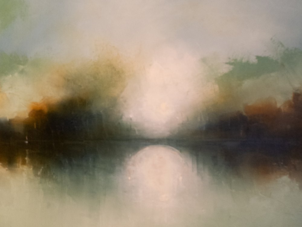 Misty Lake Reflection by Nizaket Sinanovska