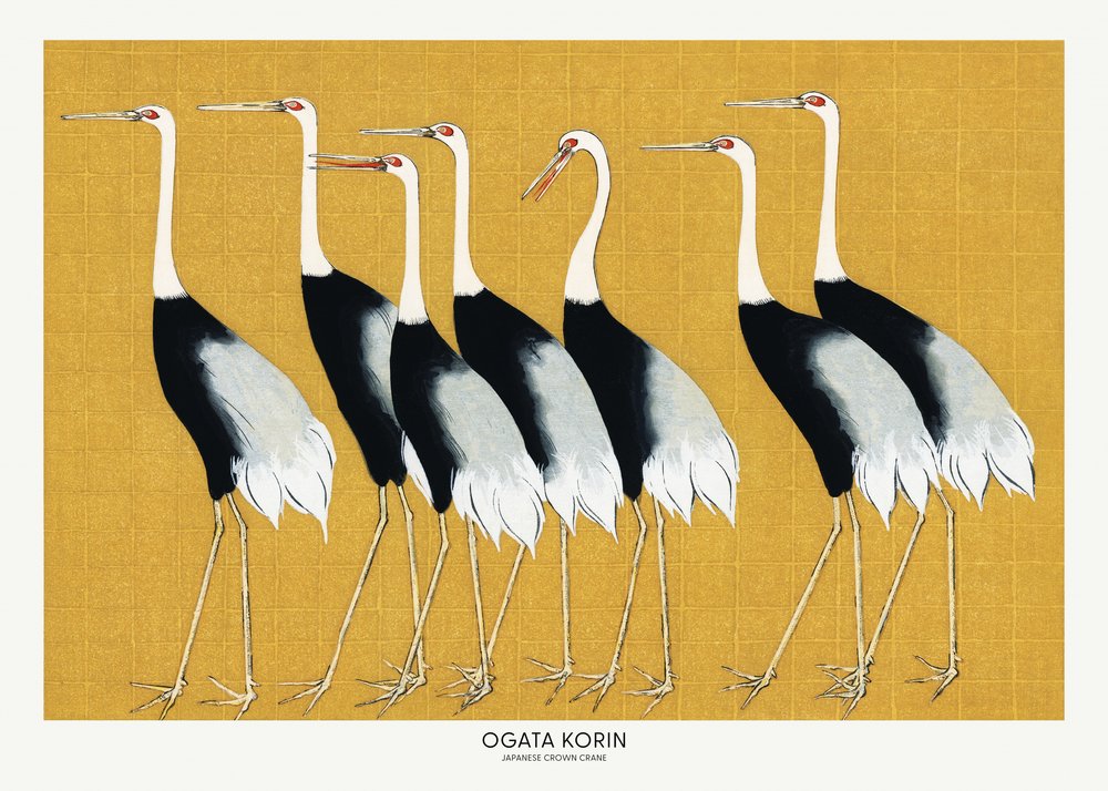Japanese Red Crown Crane by Ogata Korin