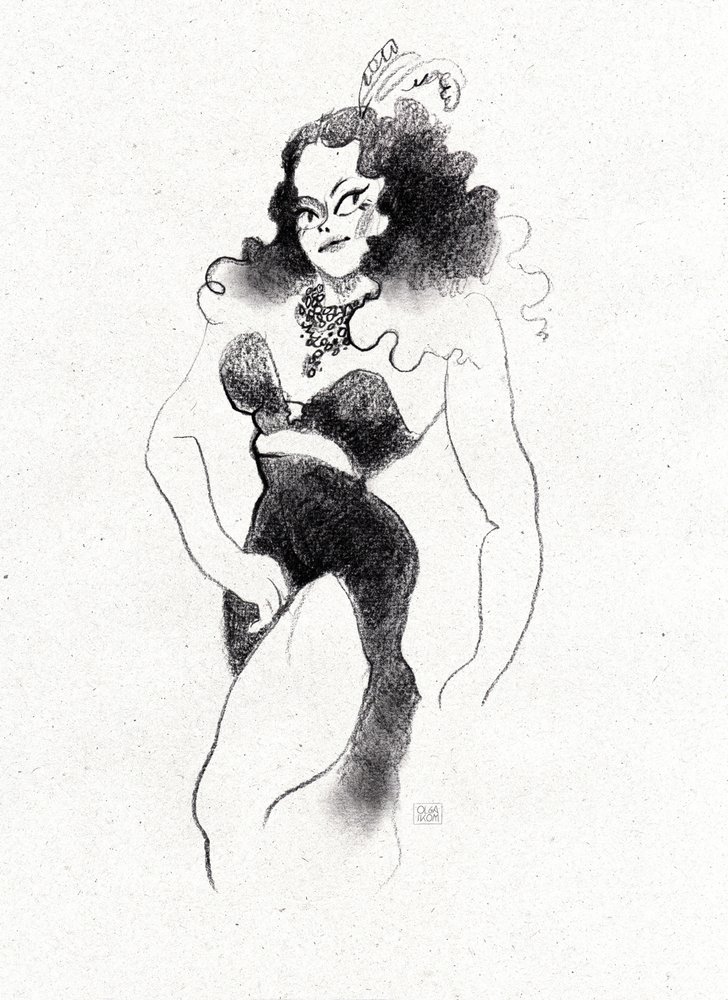 Retro Burlesque Diva by Olga Skomorokhova