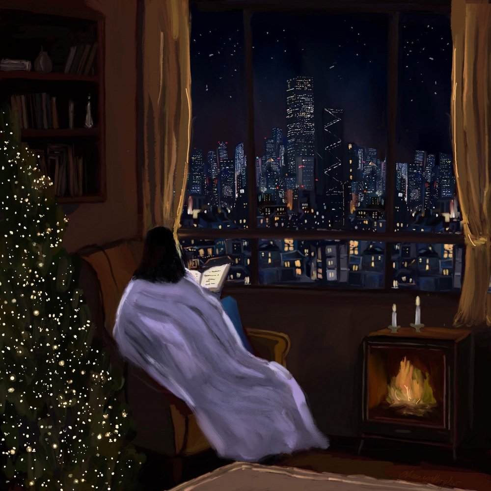 Cozy City Christmas Night by Osheensgallery