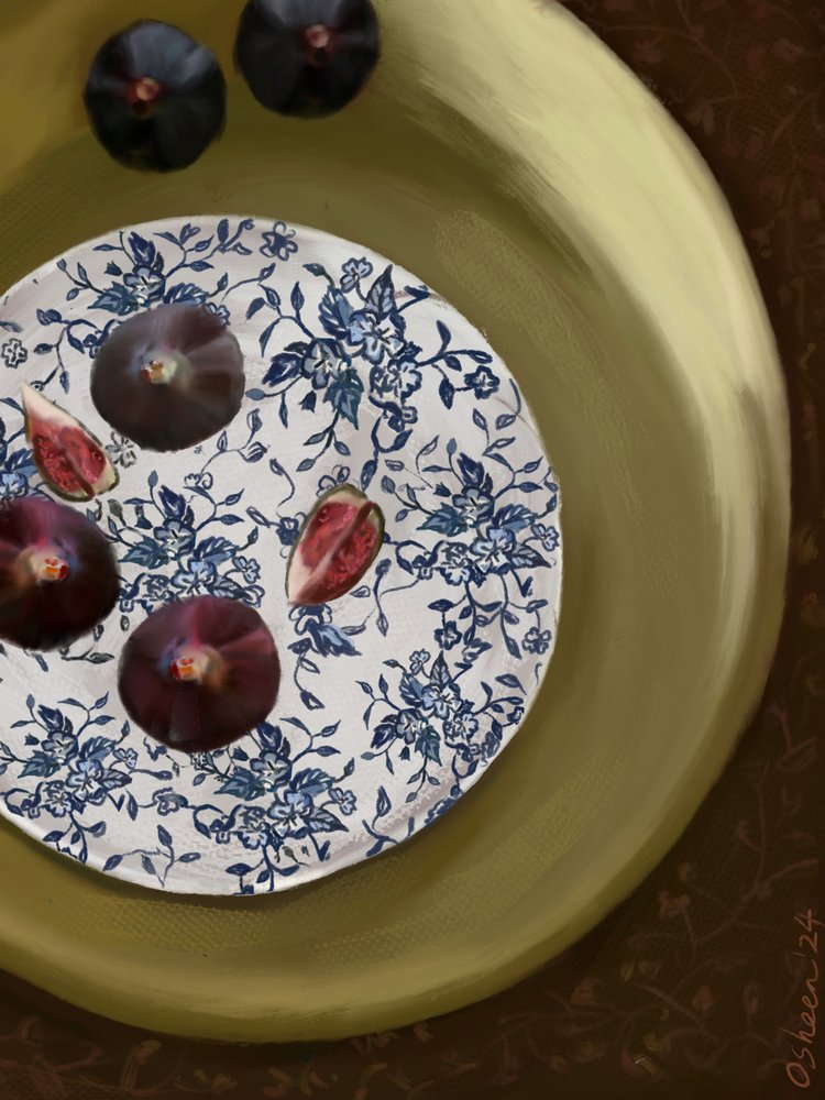Fresh Figs Still Life by Osheensgallery