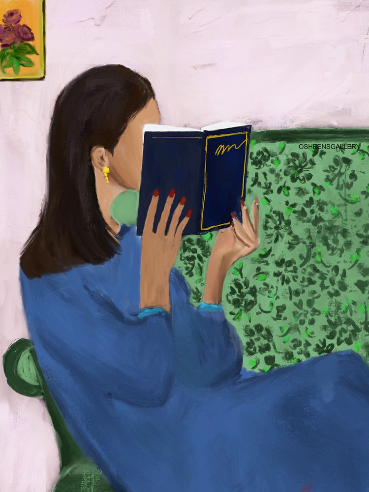 Quiet Reading Moment by Osheensgallery