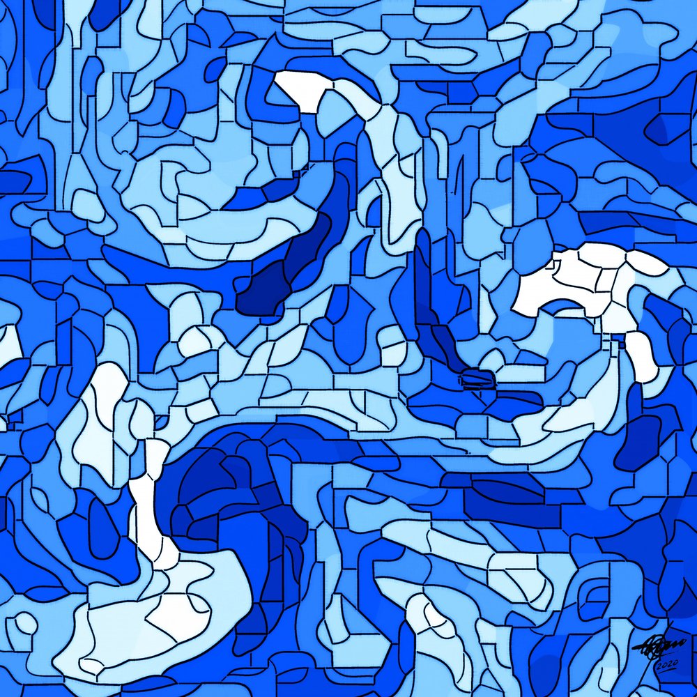 Blue Mosaic Flow by Osvaldo Russo