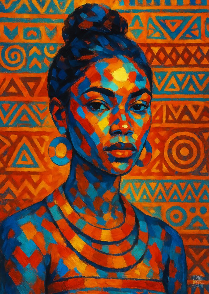 Colorful African Woman Portrait by Osvaldo Russo