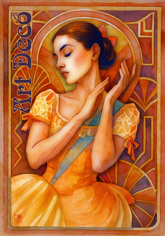 Elegant Art Deco Woman by Osvaldo Russo
