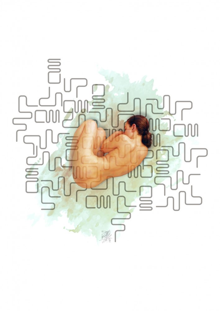Nude Woman Serene Abstract by Osvaldo Russo