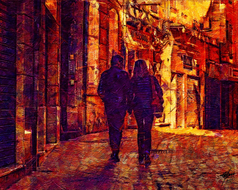 Romantic City Night Walk by Osvaldo Russo