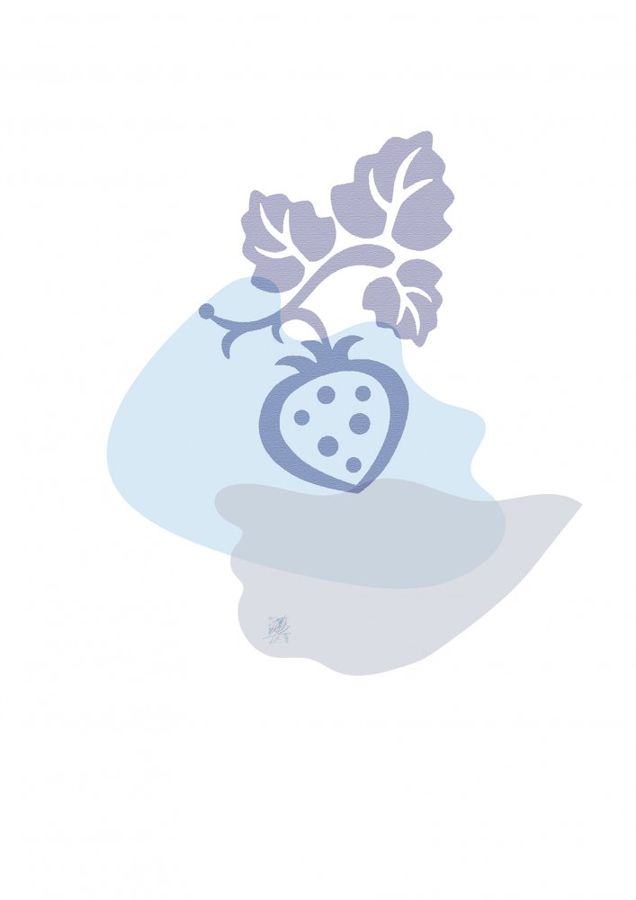 Soft Blue Strawberry by Osvaldo Russo
