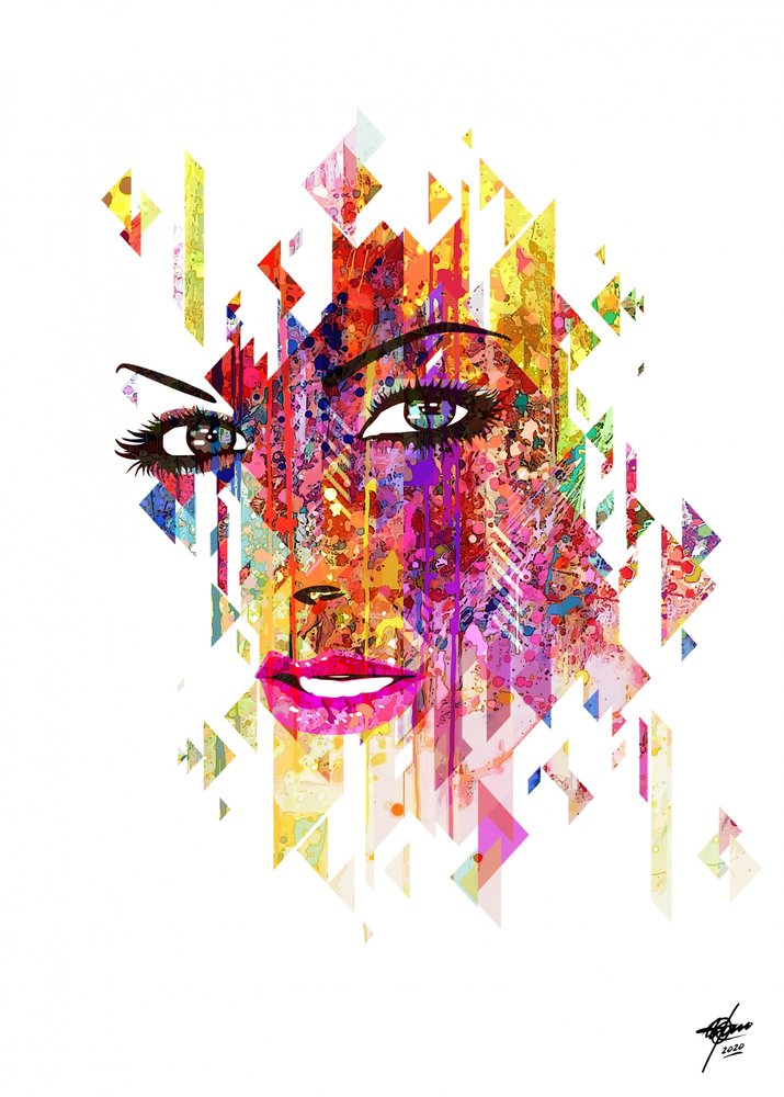 Vibrant Geometric Woman by Osvaldo Russo