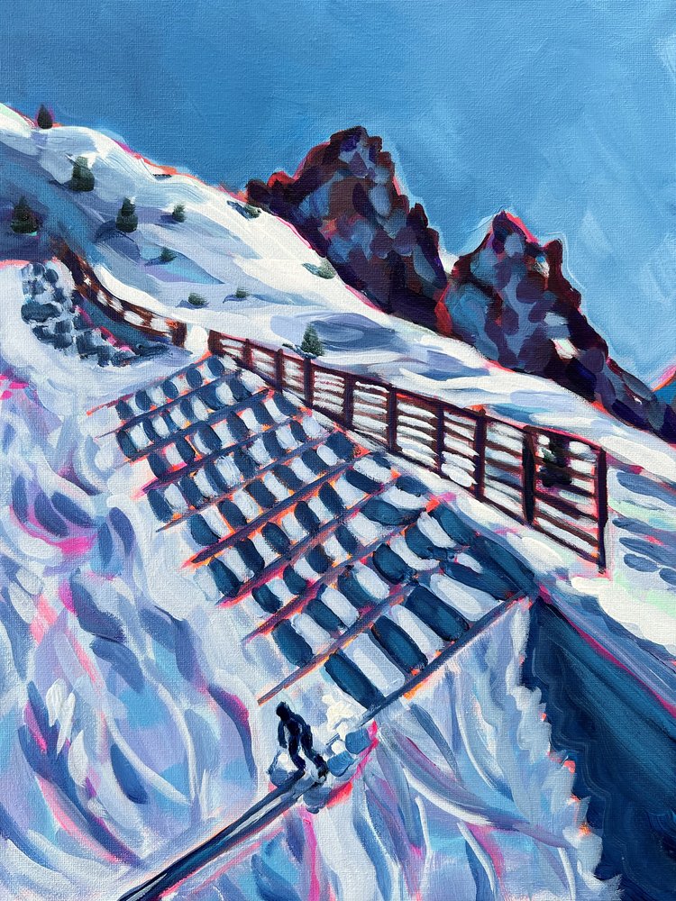 Winter Mountain Ski Run by Pauline Wegman | Key and Sea Creative