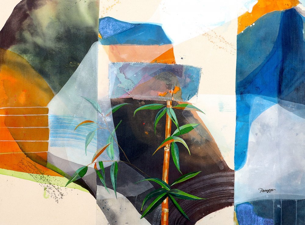Abstract Bamboo Serenity by Poonam Choudhary